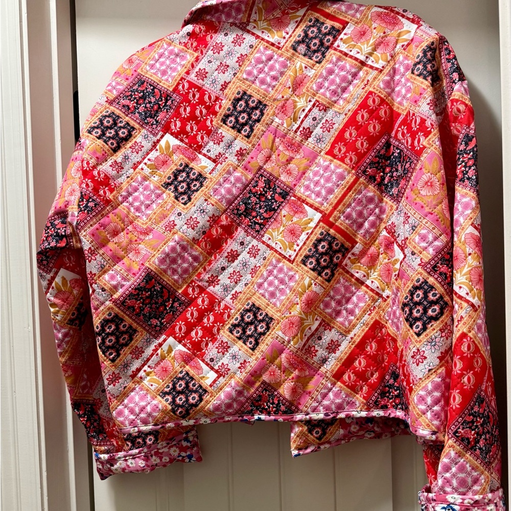 Vibrant Patchwork Varsity Jacket - image 2